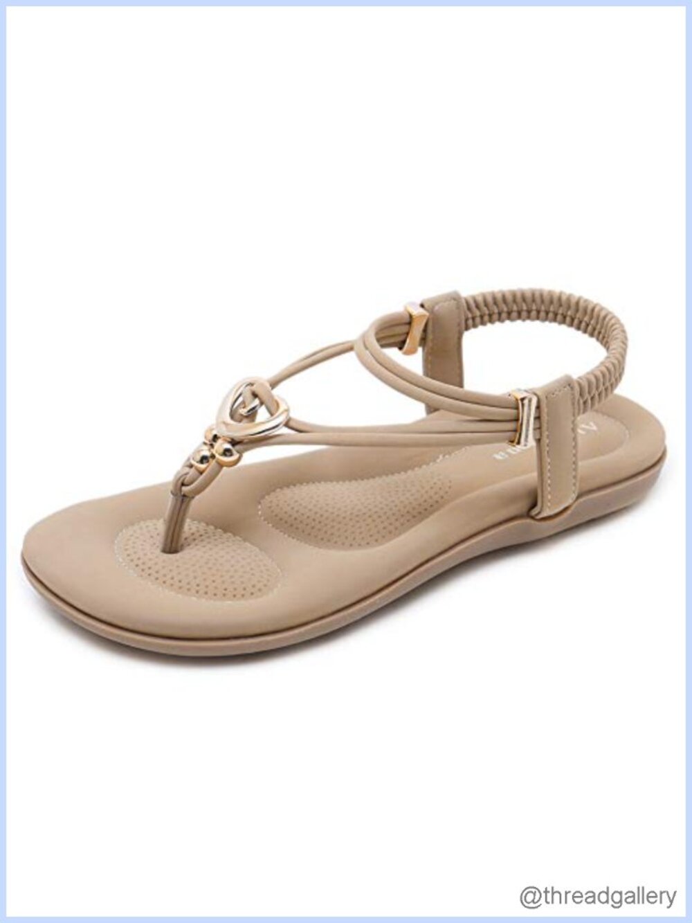 Alicegana Women's Faux Leather Flip Flop Sandals Comfortable Dressy Flats